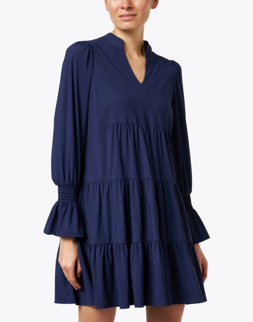 Stylish Navy Tiered Ruffled Dress by Jude Connally