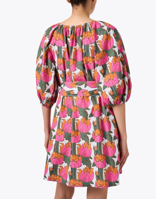 Stylish Multi Floral Printed 100% Cotton Comfort Dress