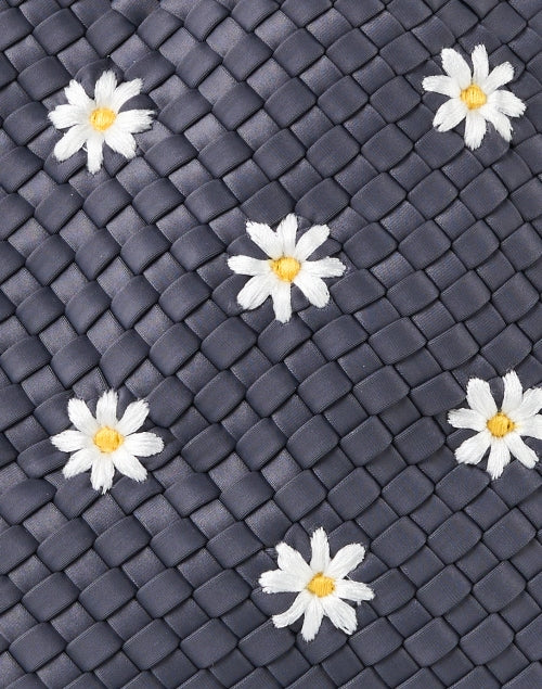 Stylish Small Grey Daisy Patterned Woven Handbag for City Girls - St. Barths Collection