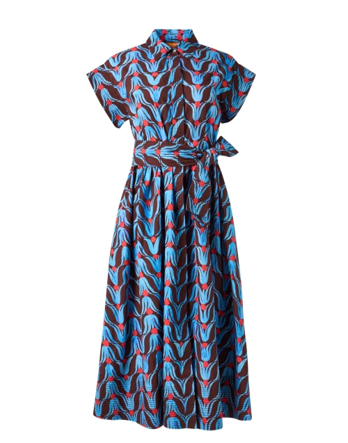 Multicolored Tulip Patterned Women's Shirt Dress
