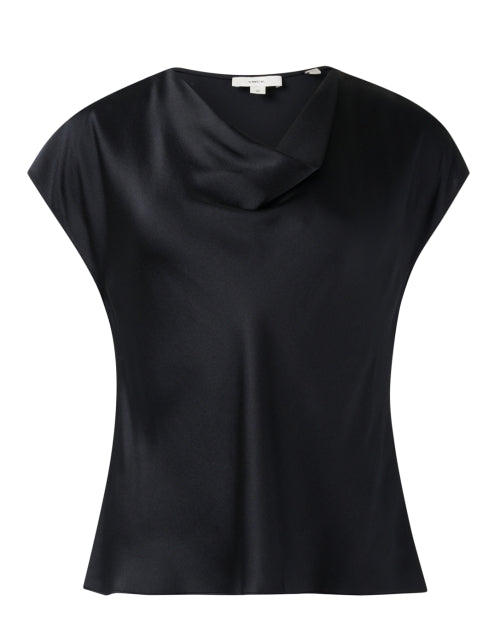 Stylish Vince Black Silk Cowl Neck Blouse for Work and Weekend