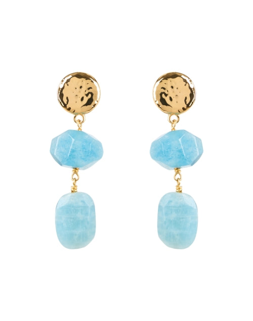 Stylish Gold and Blue Delicate Drop Earrings for Timeless Elegance