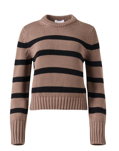 Stylish Brown and Black Striped Pure Cotton Sweater