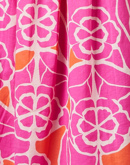 Feloi Charming Pink Patterned Women's Summer Dress