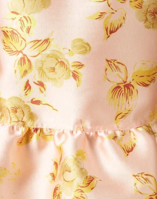 Duchesse Pink Floral Sleeveless Peplum Women's Blouse Top