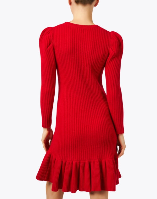 Stylish Doyle Red Wool-Cashmere Blend Knit Sweater Dress for Fall