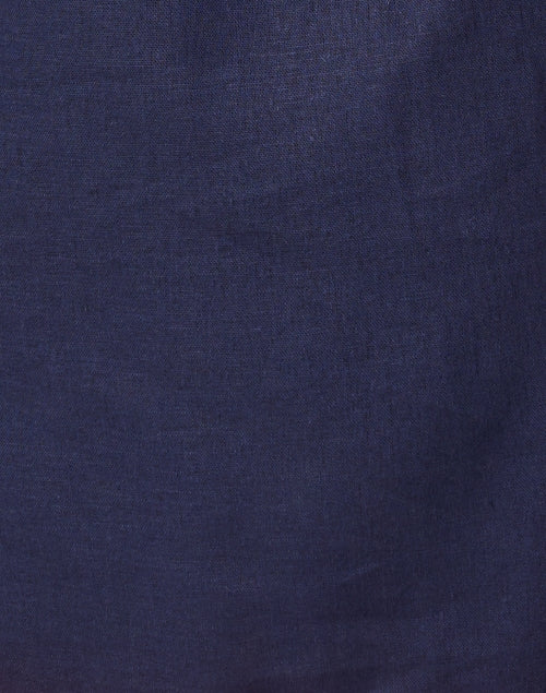 Navy and Bright Pink Color-Blocked Linen Tunic Dress for Coastal Wear