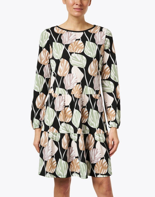 Marc Cain Multi - Print Relaxed Trapeze Tiered Mini Dress for Effortless Style