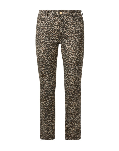 Fashionable Dream Cheetah Print High - Rise Straight - Leg Denim Jeans
