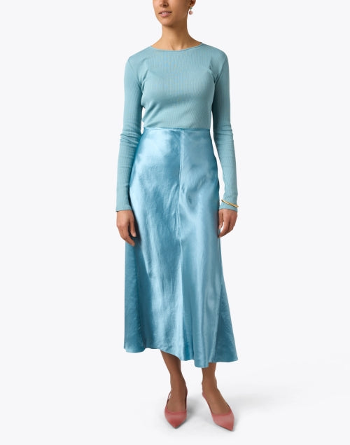 Aqua Blue Ribbed Casual Cotton Shirt for Everyday Wear