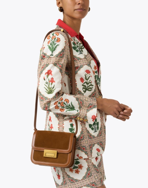 Desi Luxury Brown Suede Crossbody and Clutch Style Handbag