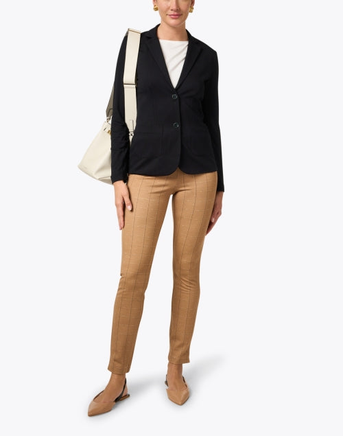 Black Knitted Stretch Formal Blazer for Casual Wear