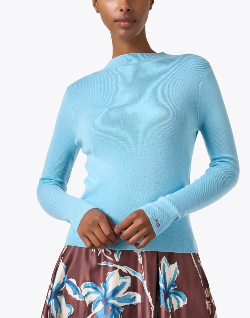 Marie Blue Luxury Merino Wool Women's Sweater for Layering