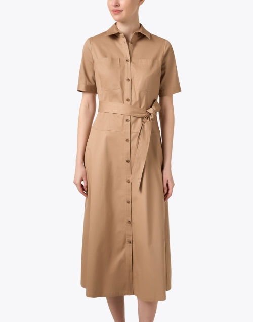 Keri Women's Casual Khaki-Colored Cotton Shirt Style Dress