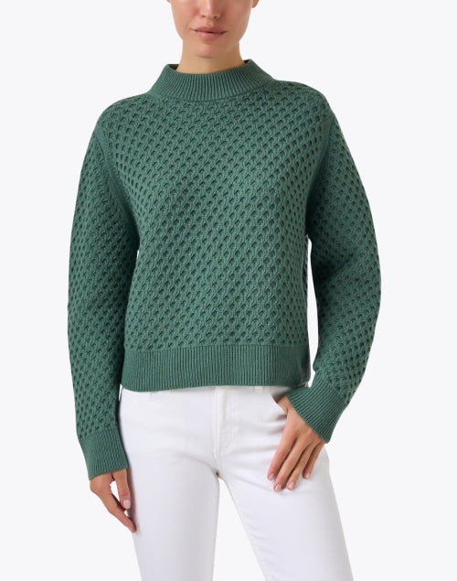 Lafayette 148 New York's Elegant Ivy Green Wool - Cashmere Blend Sweater