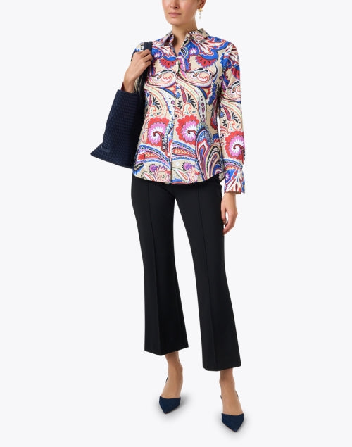 Stylish Diane Tan Paisley Printed Women's Blouse Top