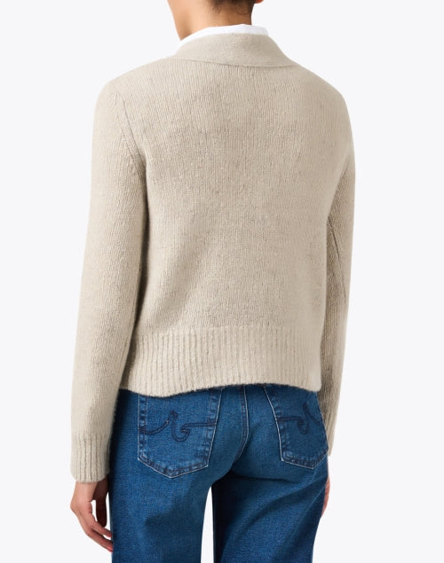 Elegant Taupe Cashmere Women's Cardigan for Layering