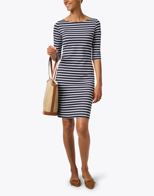 Stylish Propriano Navy and White Striped Women's Everyday Dress