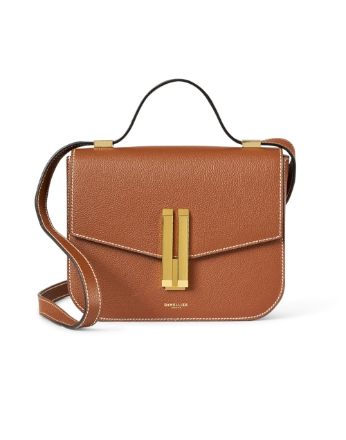 Stylish Vancouver Brown Crossbody Handbag with White Contrast Stitching