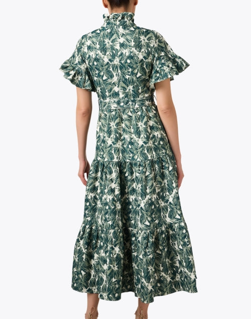 Stylish Sadie Green Floral Jacquard Dress for Special Occasions