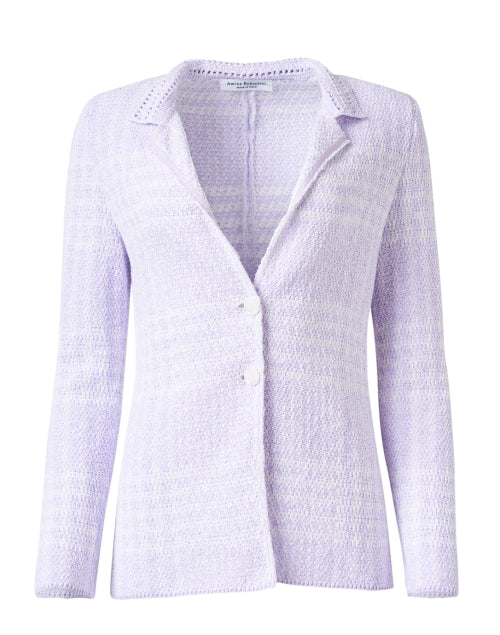 Olbia Crocheted Lilac and White Plaid Women's Fashion Jacket