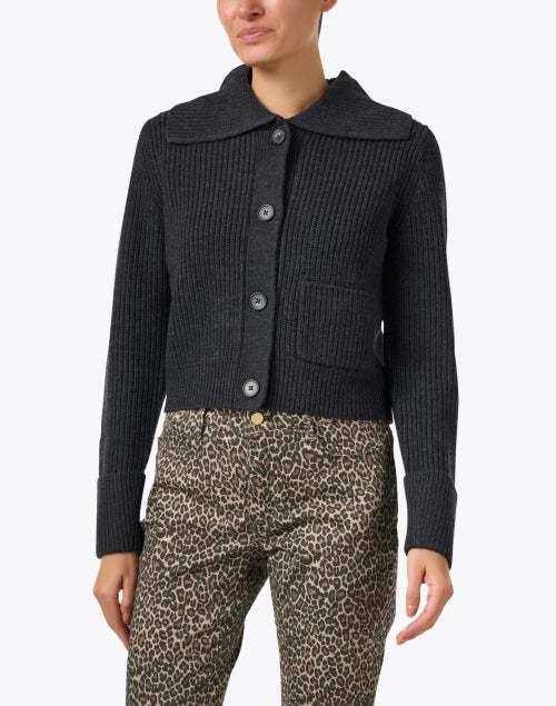 Stylish Dark Grey Wool Knit Cardigan for Your Closet
