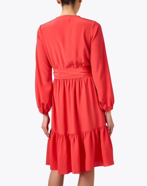 Exquisite Coral Print Silk Women's Dress by Pauline