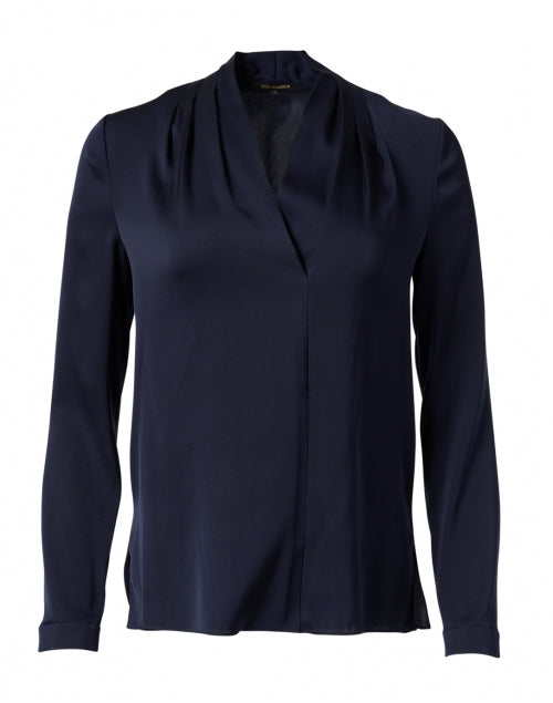 Nellie Stretch Silk Georgette Blouse in Midnight Blue