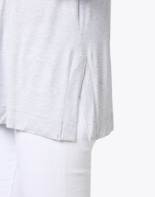 Grey Women's Knit Scrunch Neck Long - Sleeve Top for Layering