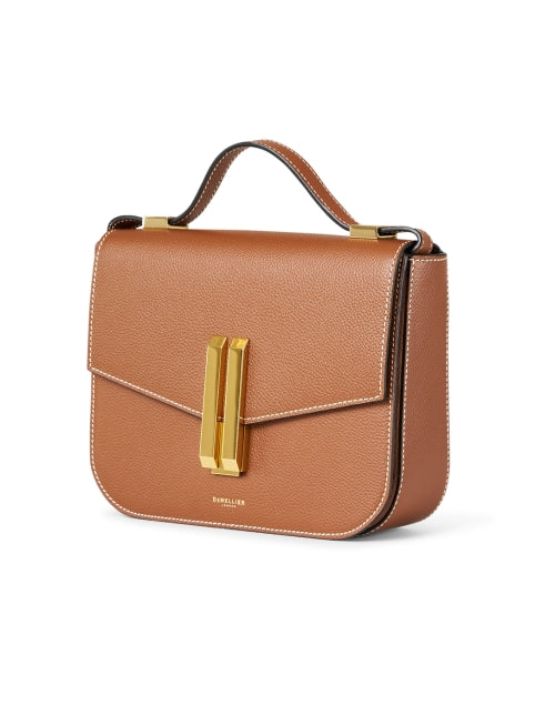 Stylish Vancouver Brown Crossbody Handbag with White Contrast Stitching