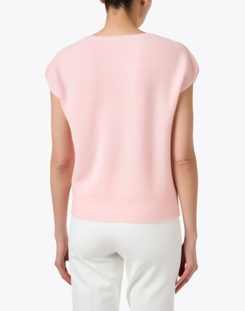 Soft Pink 100% Cashmere Cap Sleeve Sweater for Stylish Layering