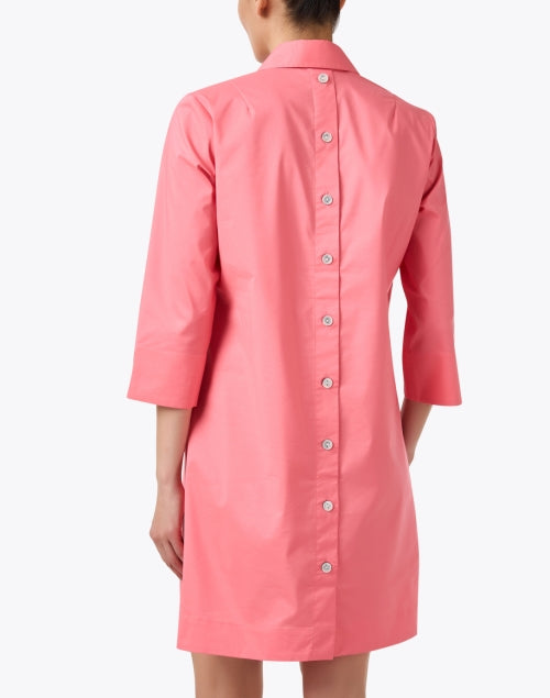 Aileen Women's Pink Cotton Blend Stretch Shirt Dress for Casual Wear