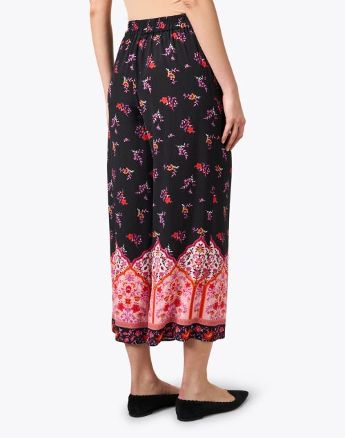 Stylish Ave Black Multi - Printed Pull - on Wide - Leg Pants
