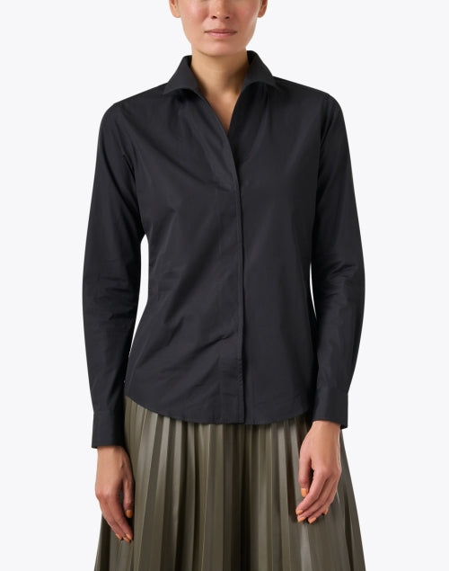 Stylish Signature Women's Black Cotton Dress Shirt