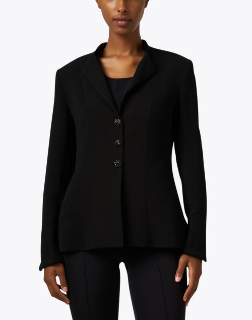 Stylish Black Crepe Women's Jacket for Year - round Wear