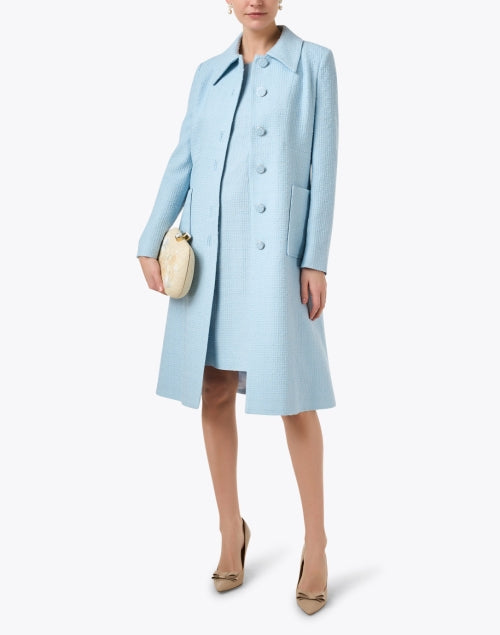 Stylish Verona Sky Blue Wool Tweed Women's Coat