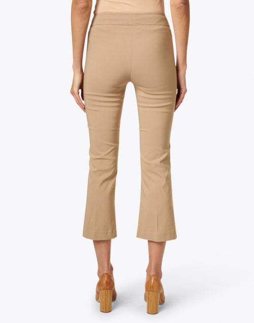Leo Signature Comfortable Stretch Camel Pull - On Cropped Flared Pants