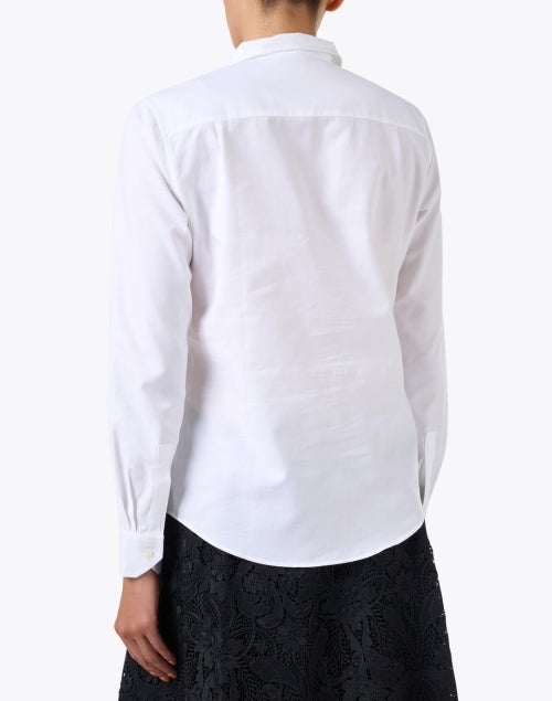 Exquisite Signature White Italian Cotton Pique Shirt for Women