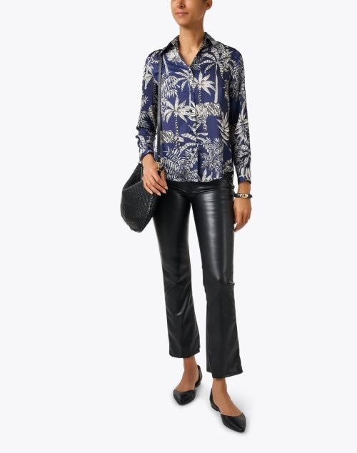 Navy Multi - Print Women's Blouse by Vilagallo Named Mafalda