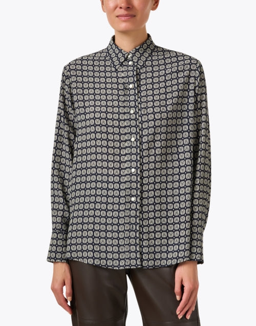 Stylish Maureen Navy and White Printed Women's Shirt