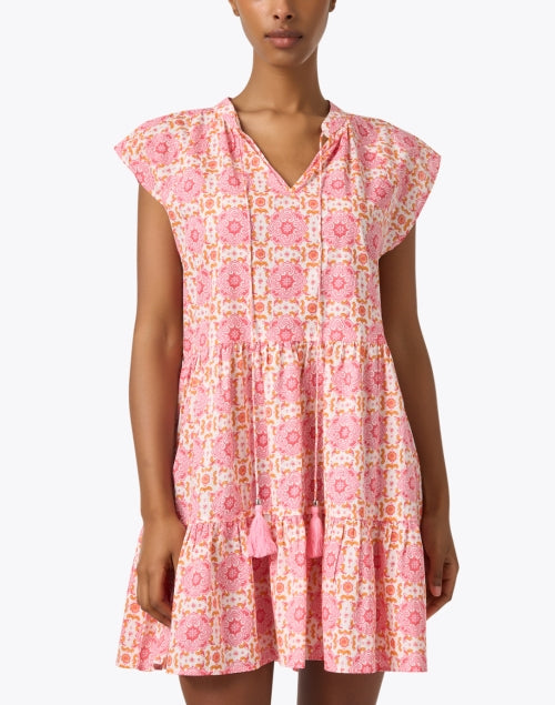 Charming Pink Printed 100% Cotton Celia Dress for Warm Days