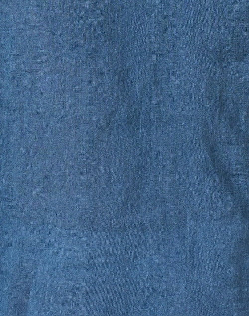 Navy Blue Breathable Linen Casual Men's Shirt