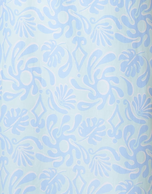Stylish Blue and Pink Silk-Cotton Blend Whimsical Tunic Dress