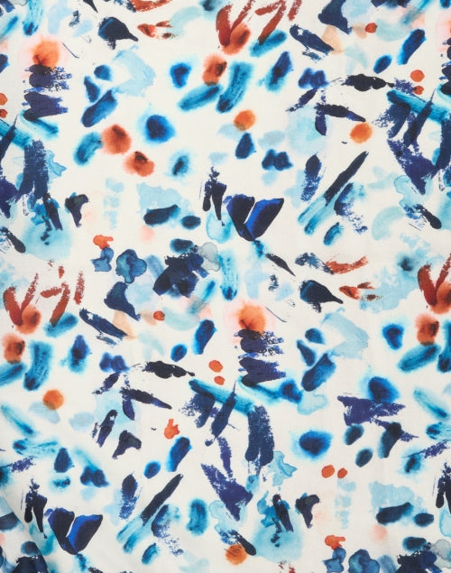 Luxurious 100% Silk Multi Abstract Pattern Print Fashion Scarf