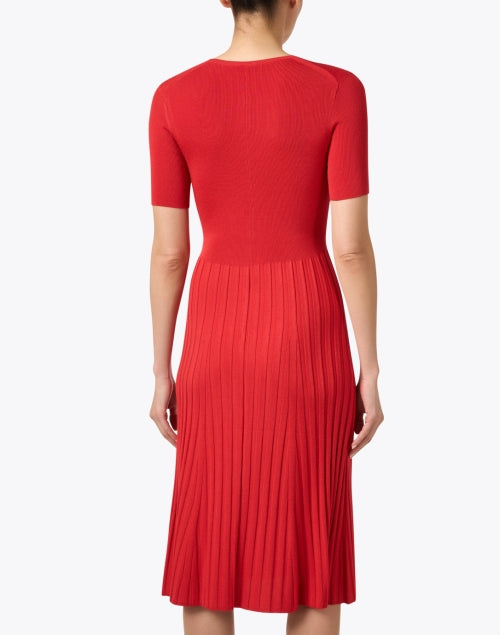 Stylish Red Satin Knit Women's Spring Dress