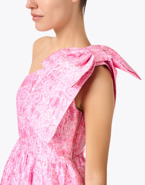 Caroline Women's Pink Jacquard One - Shoulder Party Dress