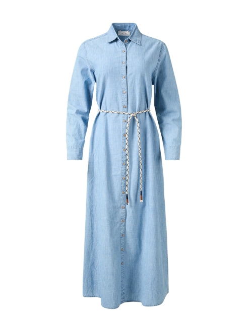 Bowen Classic Chambray Cotton Shirt Style Dress for Effortless Elegance