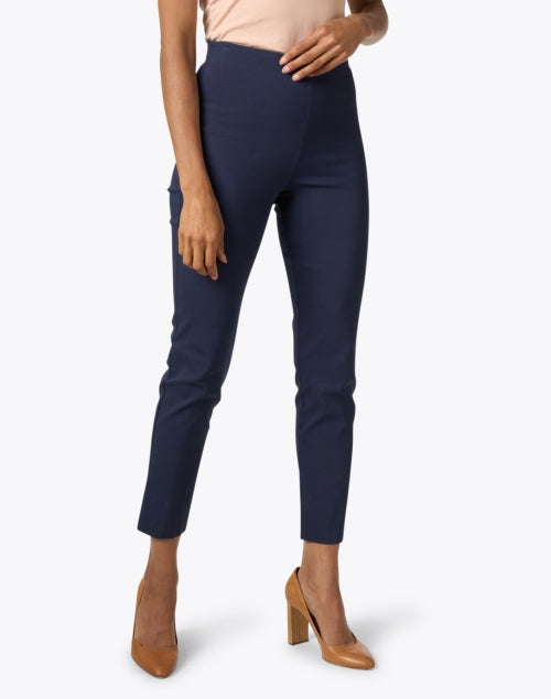 Navy Stretch Pull - on High - rise Equestrian Pants for Modern Women