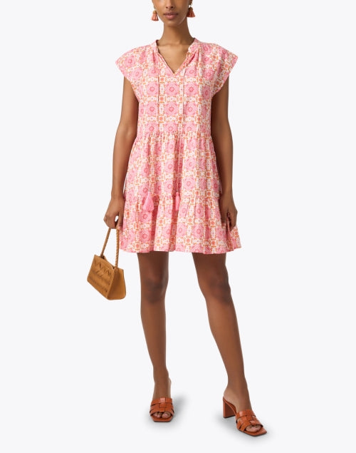 Charming Pink Printed 100% Cotton Celia Dress for Warm Days
