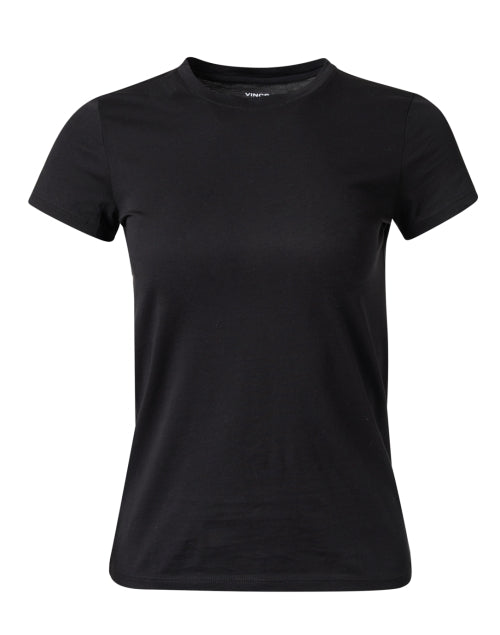 Stylish Comfortable Black Pure Cotton Short-Sleeved Crew Neck T-Shirt